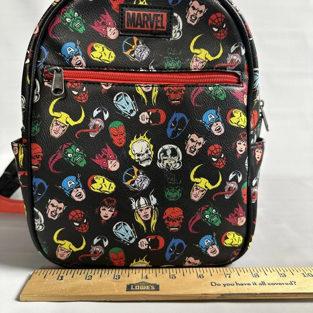Loungefly Marvel 80th Anniversary Mini Backpack Comic Character Faces Bag Heros